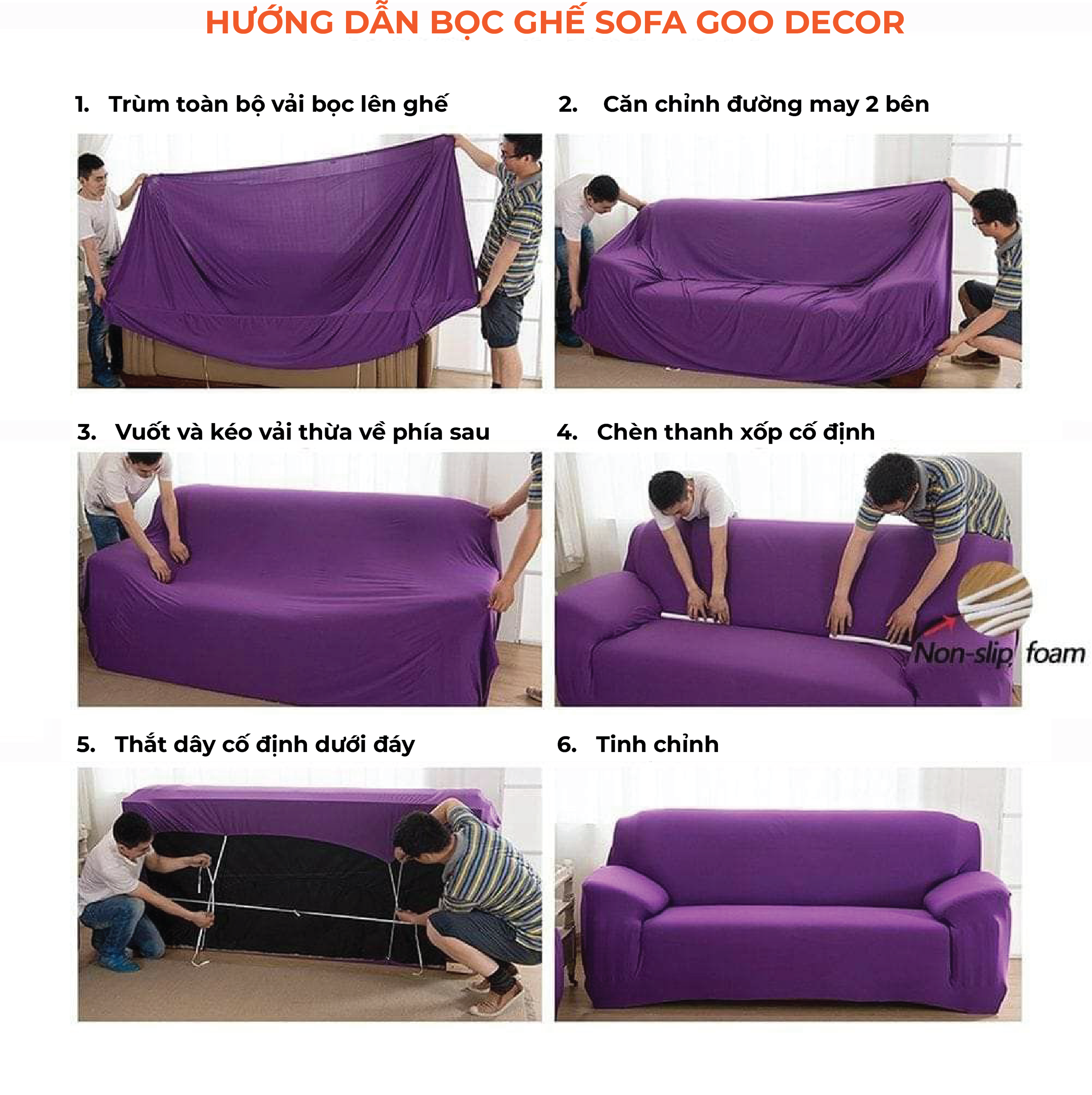 Hướng dẫn dùng vải bọc ghế sofa
