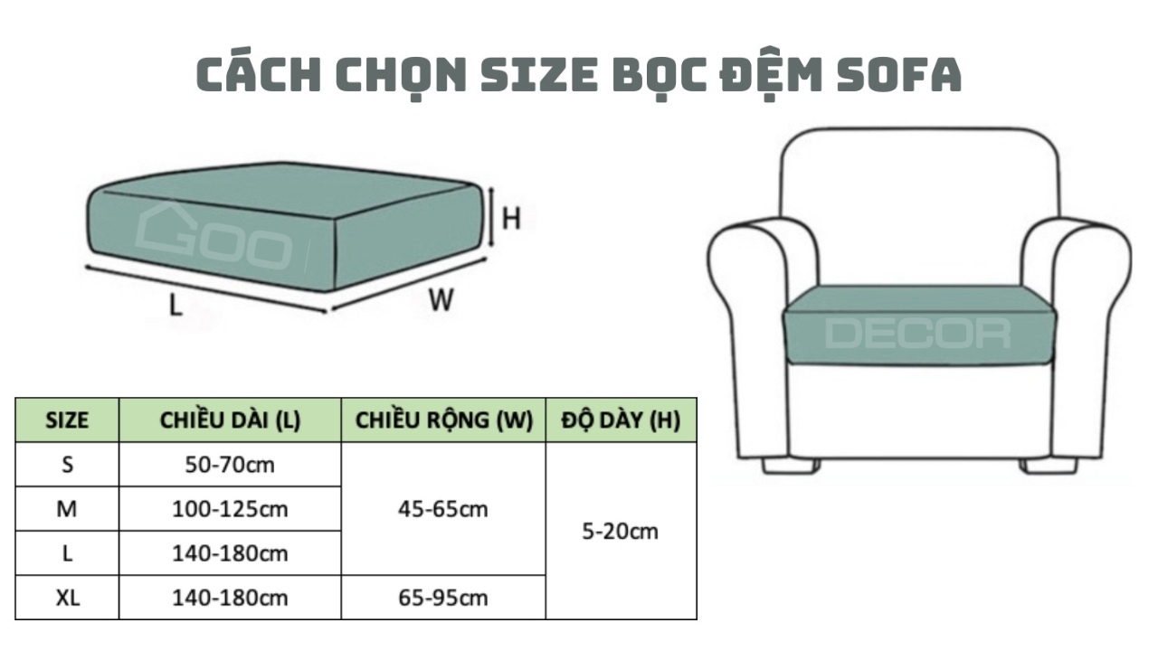 Bọc đệm ghế sofa bằng vải nhung gân co giãn chính hãng GOO Decor