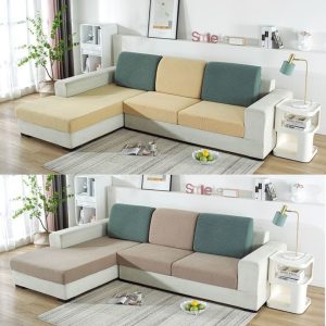 Bọc đệm ghế sofa bằng vải nhung gân co giãn chính hãng GOO Decor