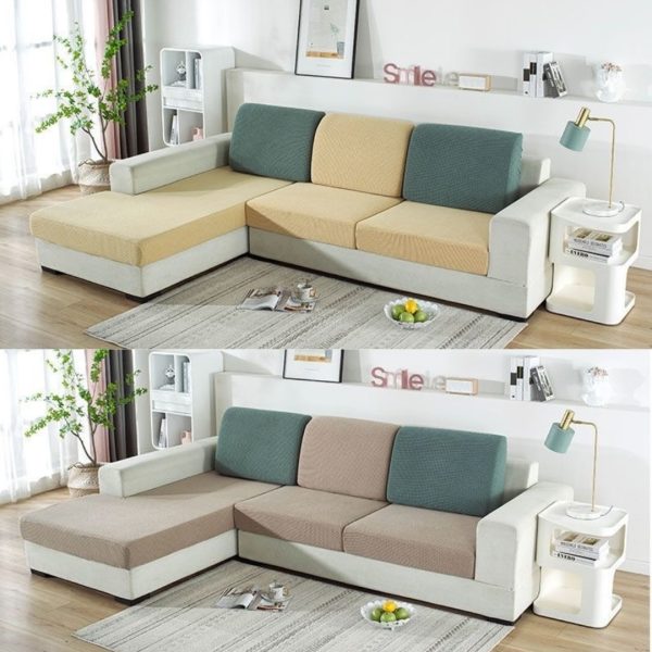 Bọc đệm ghế sofa bằng vải nhung gân co giãn chính hãng GOO Decor