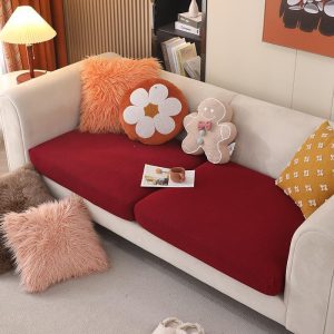 Bọc đệm ghế sofa bằng vải nhung gân co giãn chính hãng GOO Decor