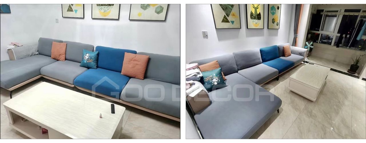 Bọc đệm ghế sofa bằng vải thun sữa màu trơn co giãn GOO Decor