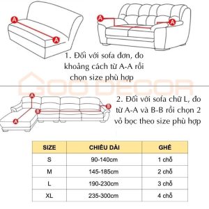 Bọc ghế sofa đơn và chữ L chất liệu vải thun sữa mịn mát GOO Decor