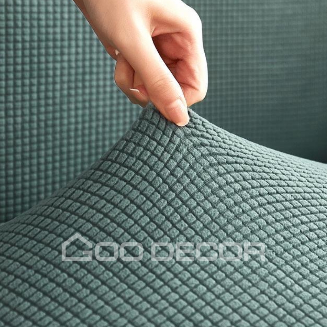 Bọc ghế sofa đơn và chữ L bằng vải nhung gân mềm mại GOO Decor