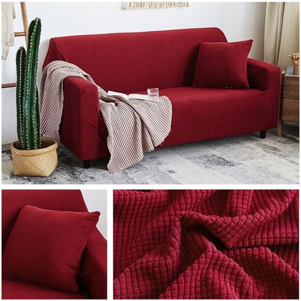 Bọc ghế sofa đơn và chữ L bằng vải nhung gân mềm mại GOO Decor