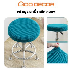Bọc ghế xoay vải nhung gân co giãn mềm mại GOO Decor