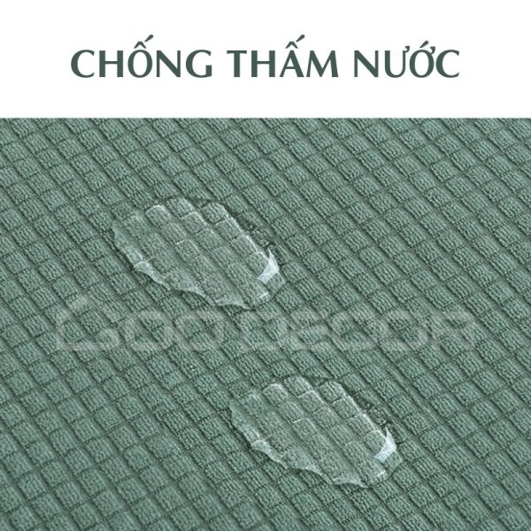 Bọc ghế xoay vải nhung gân co giãn mềm mại GOO Decor