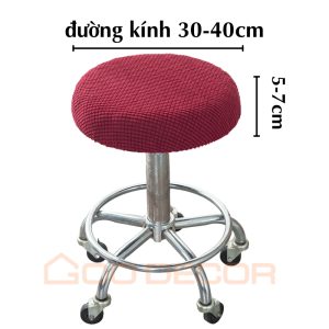 Bọc ghế xoay vải nhung gân co giãn mềm mại GOO Decor