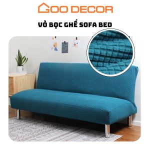 Bọc sofa bed và sofa giường bằng vải nhung co giãn 4 chiều GOO Decor