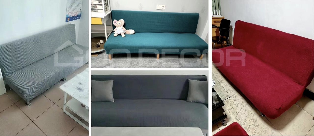 Bọc sofa bed và sofa giường bằng vải nhung co giãn 4 chiều GOO Decor