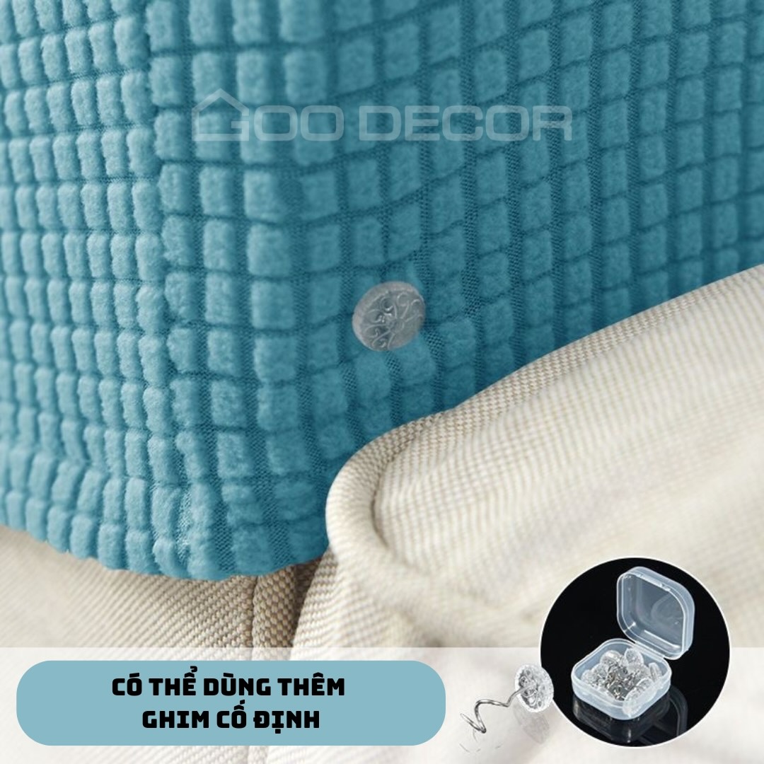 Bọc tay vịn ghế sofa set 2 cái bằng vải nhung gân co giãn GOO Decor