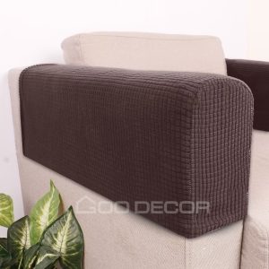 Bọc tay vịn ghế sofa set 2 cái bằng vải nhung gân co giãn GOO Decor