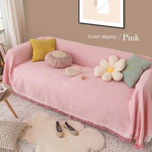Khăn phủ ghế sofa dệt cotton cao cấp 3D phong cách Bắc Âu GOO Decor