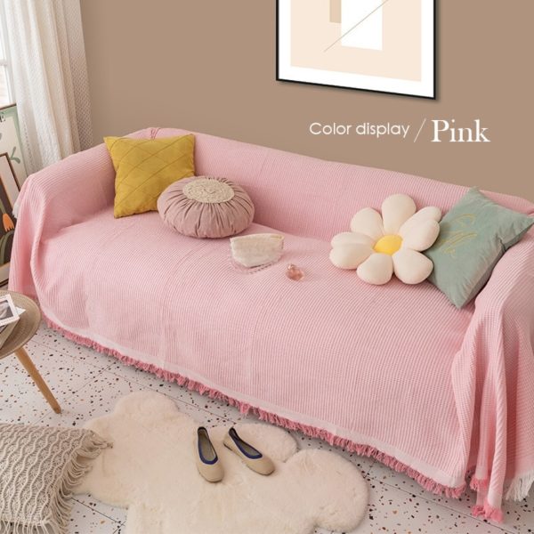 Khăn phủ ghế sofa dệt cotton cao cấp 3D phong cách Bắc Âu GOO Decor