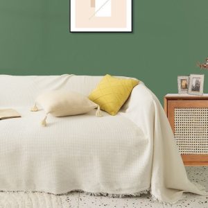 Khăn phủ ghế sofa dệt cotton cao cấp 3D phong cách Bắc Âu GOO Decor