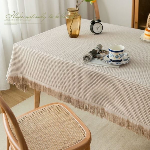 Khăn trải bàn vải dệt 3D phong cách vintage Bắc Âu cao cấp GOO Decor