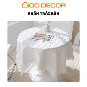 Khăn trải bàn vải dệt 3D vintage cao cấp phong cách Bắc Âu GOO Decor