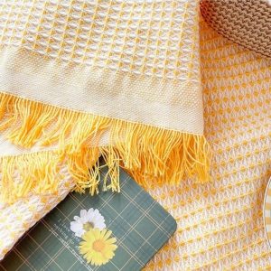 Khăn trải bàn vải dệt 3D phong cách vintage Bắc Âu cao cấp GOO Decor