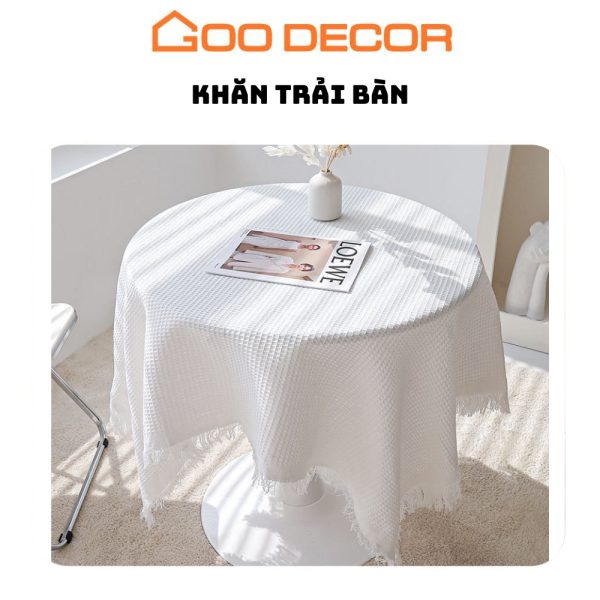 Khăn trải bàn vải dệt 3D vintage cao cấp phong cách Bắc Âu GOO Decor