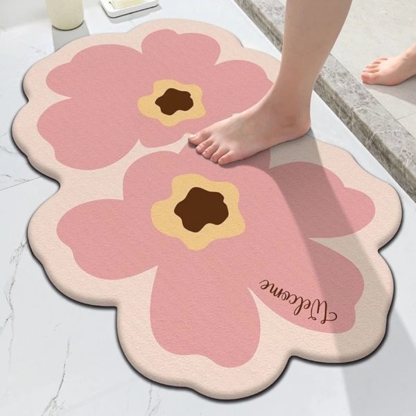 Thảm chùi chân họa tiết bông hoa chống trượt dùng cho nhà tắm GOO Decor