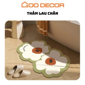 Thảm chùi chân chống trượt họa tiết bông hoa dành cho nhà tắm GOO Decor