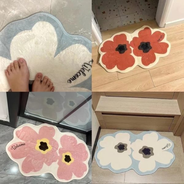 Thảm chùi chân họa tiết bông hoa chống trượt dùng cho nhà tắm GOO Decor