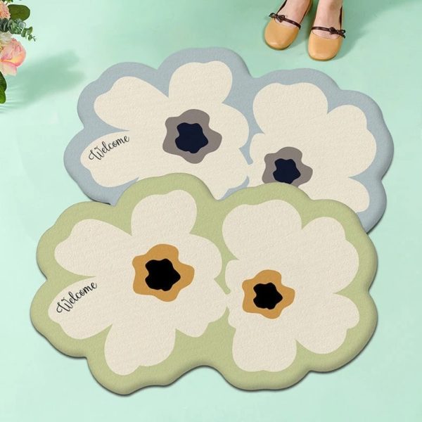 Thảm chùi chân họa tiết bông hoa chống trượt dùng cho nhà tắm GOO Decor