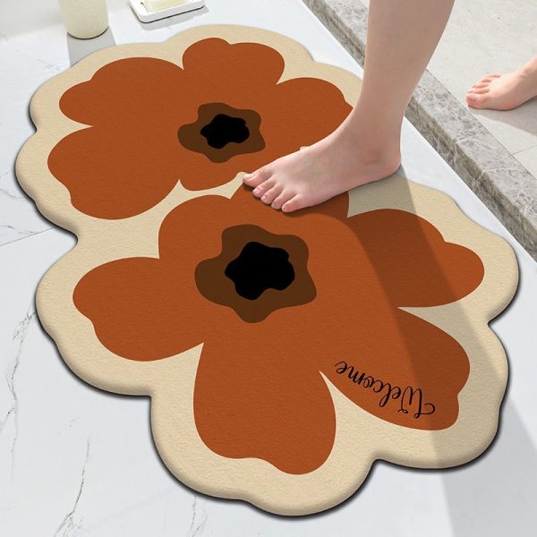 Thảm chùi chân họa tiết bông hoa chống trượt dùng cho nhà tắm GOO Decor