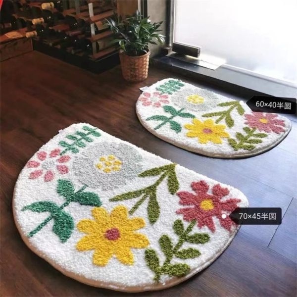 Thảm lau chân hình bán nguyệt thấm nước chống trượt dùng trong nhà tắm GOO Decor