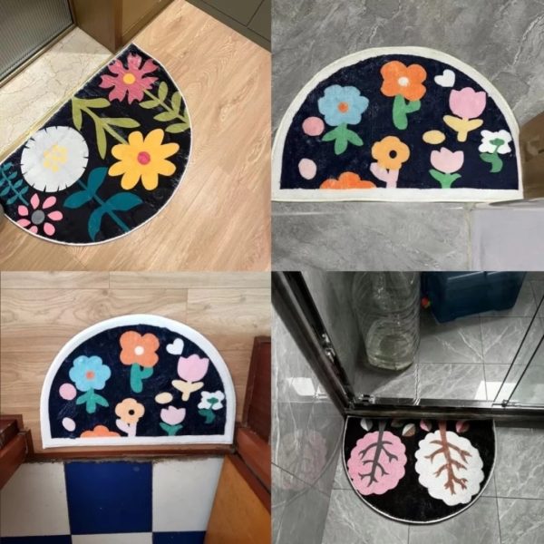 Thảm lau chân hình bán nguyệt thấm nước chống trượt dùng trong nhà tắm GOO Decor