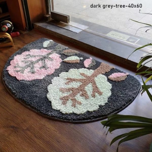 Thảm lau chân hình bán nguyệt thấm nước chống trượt dùng trong nhà tắm GOO Decor