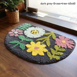 Thảm lau chân hình bán nguyệt thấm nước chống trượt dùng trong nhà tắm GOO Decor