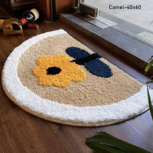 Thảm lau chân hình bán nguyệt thấm nước chống trượt dùng trong nhà tắm GOO Decor