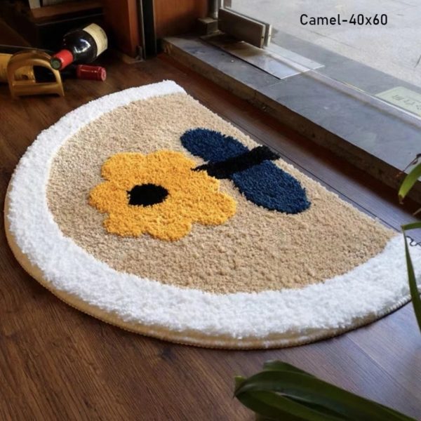 Thảm lau chân hình bán nguyệt thấm nước chống trượt dùng trong nhà tắm GOO Decor