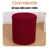 Vỏ bọc đôn tròn bằng vải nhung gân mềm mại ôm sát GOO Decor