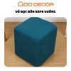 Vỏ bọc đôn vuông chất liệu vải nhung gân cao cấp GOO Decor