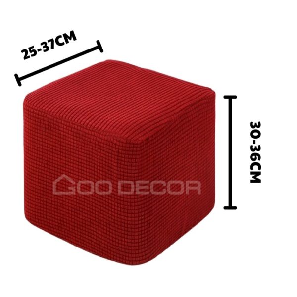 Vỏ bọc đôn vuông chất liệu vải nhung gân cao cấp GOO Decor