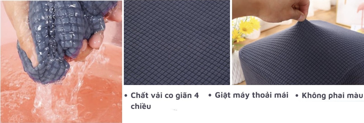 Vỏ bọc đôn vuông chất liệu vải nhung gân cao cấp GOO Decor