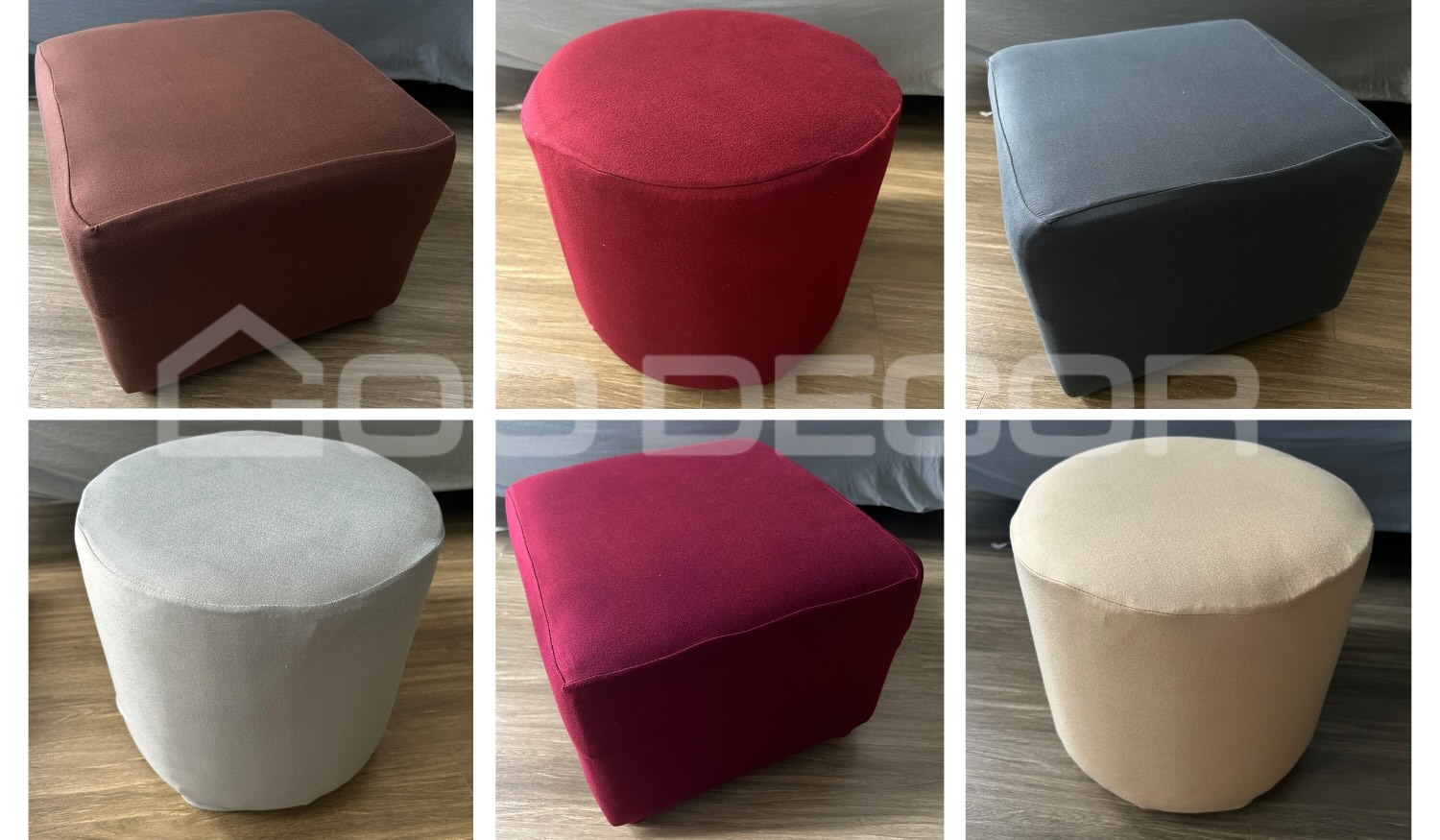 Vỏ bọc đôn tròn bằng vải thun sữa mềm mại co giãn 4 chiều GOO Decor