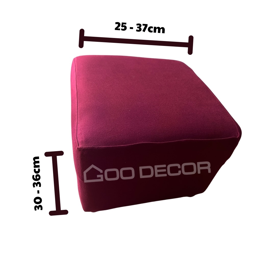 Vỏ bọc đôn vuông bằng vải thun sữa mềm mại co giãn 4 chiều GOO Decor