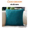 Vỏ gối sofa vải nhung gân co giãn kích thước 45x45cm GOO Decor