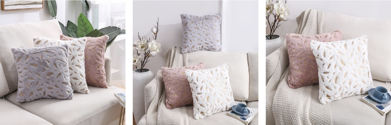 Vỏ gối sofa vải nhung lông sang trọng kích thước 45x45cm GOO Decor