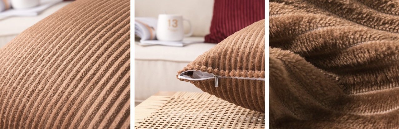 Vỏ gối sofa nhung tăm mềm kích thước 40x40, 45x45, 50x50 GOO Decor