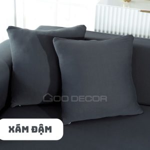 Vỏ gối sofa vải thun sữa co giãn mềm mại 45x45cm thương hiệu GOO Decor